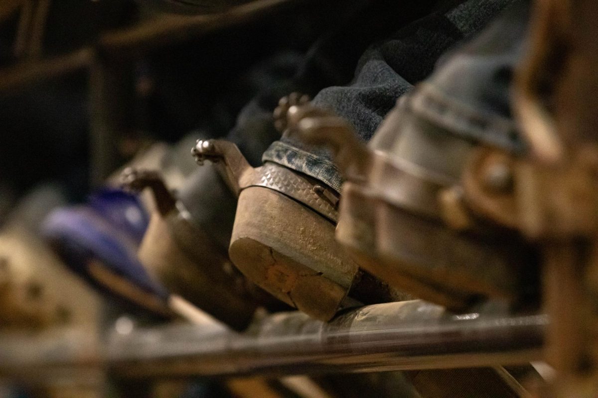 Cowboy's boots rest on the fence at Colorado State University's 76th Annual Skyline Stampede at The Ranch Events Complex April 3.