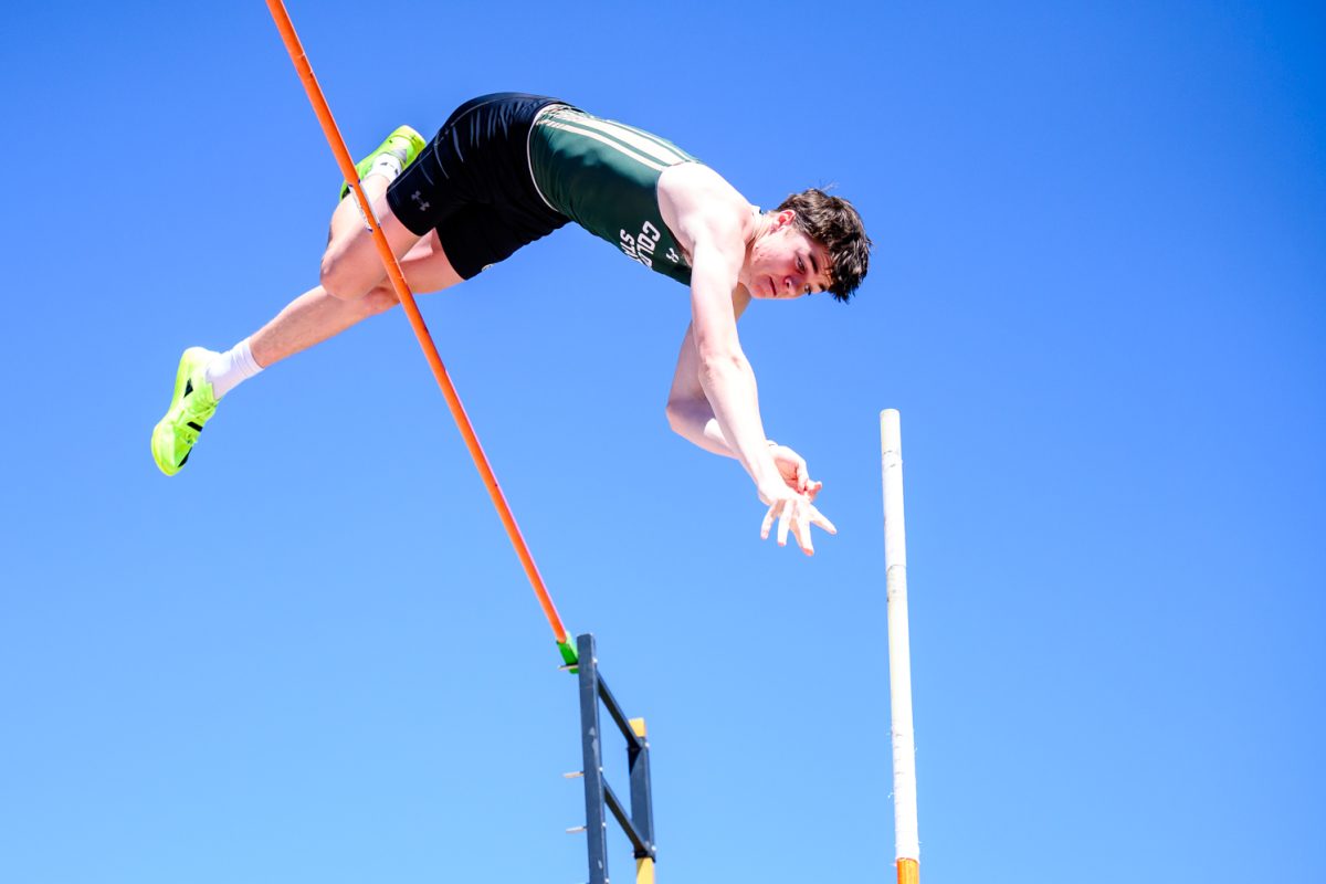 Colorado State University Track and Field athlete Taylor Waters clears the pole vault bar during the Doug Max Invitational May 2. Waters placed first with a mark of 5.22 meters.