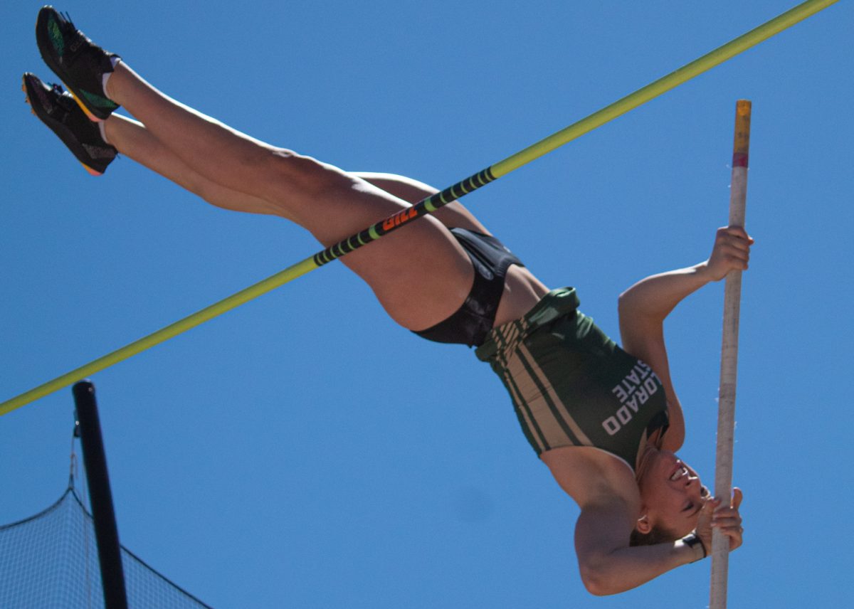 Colorado State University Track and Field athlete Maria Kimpson clears the bar during CSU’s Doug Max Invitational May 2. Kimpson placed second with a vault of 3.96 meters.