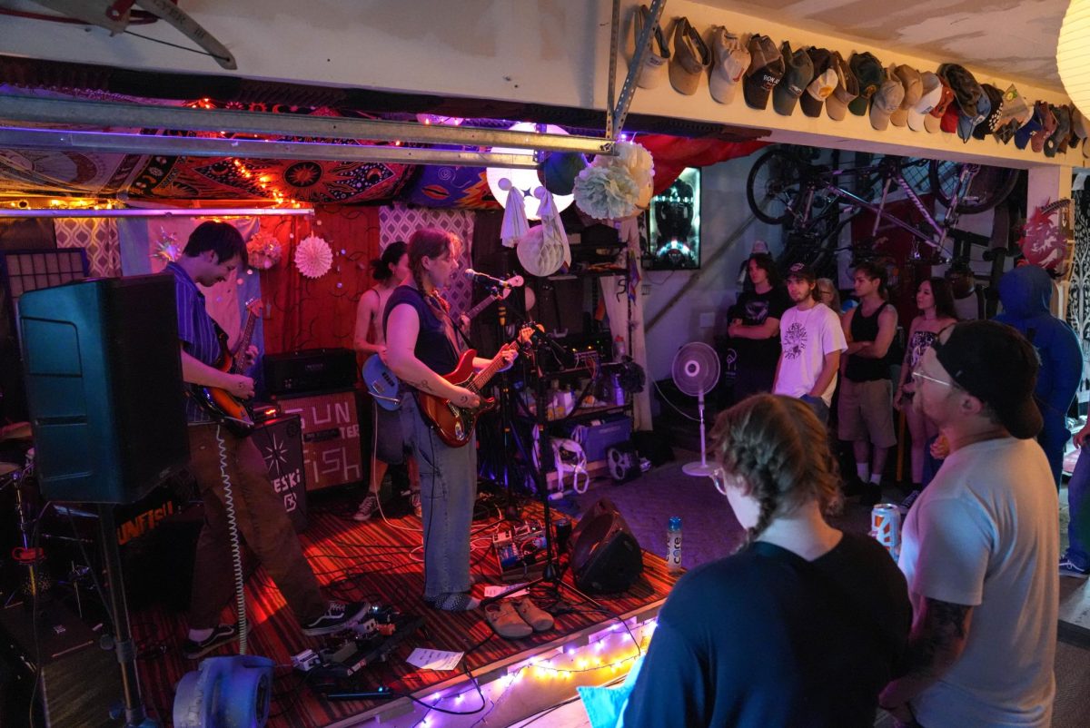 The band Bobby performs their opening set in a garage at DIY concert venue Sun Spot July 5.