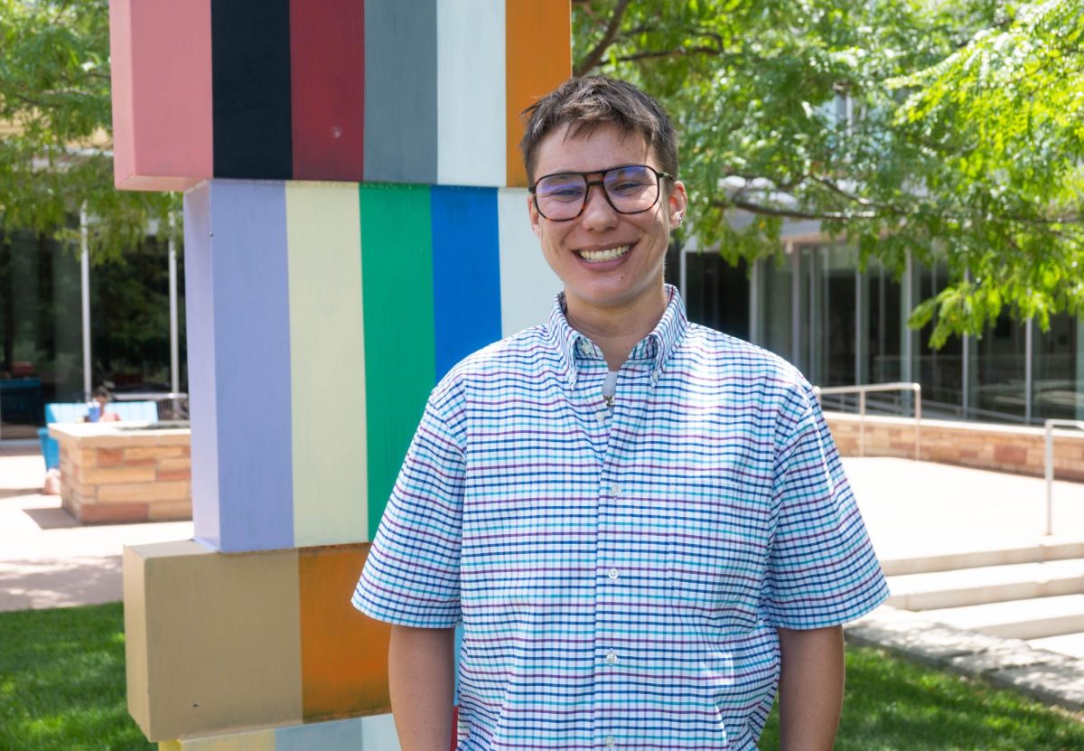Rocky Mountain Student Media President and CEO, Hans Copeland, poses for a portrait outside of the Lory Student Center July 23. Copeland previously worked for RMSM as the general manager for KCSU 90.5.