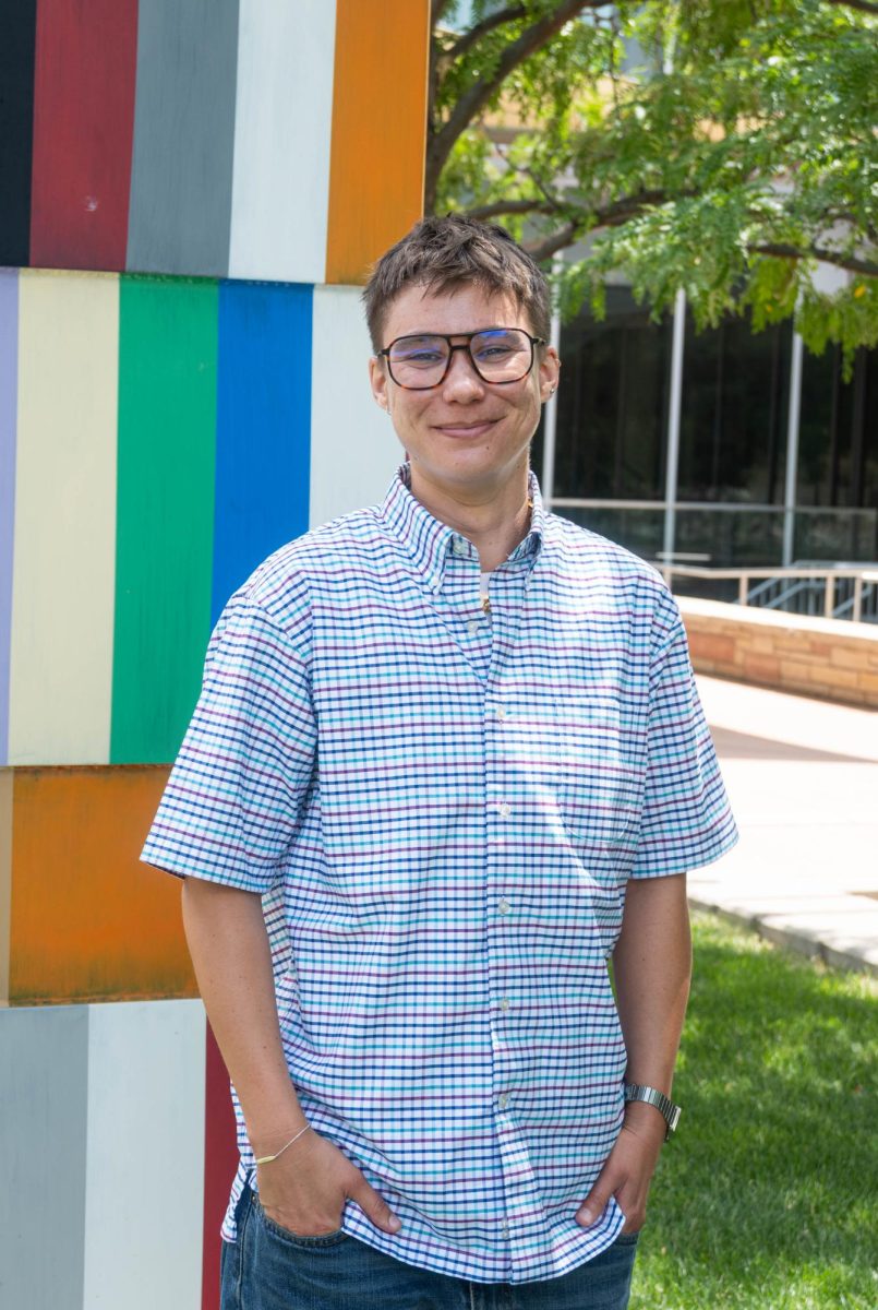 Rocky Mountain Student Media President and CEO, Hans Copeland, poses for a portrait outside of the Lory Student Center July 23. Copeland previously worked for RMSM as the general manager for KCSU 90.5.