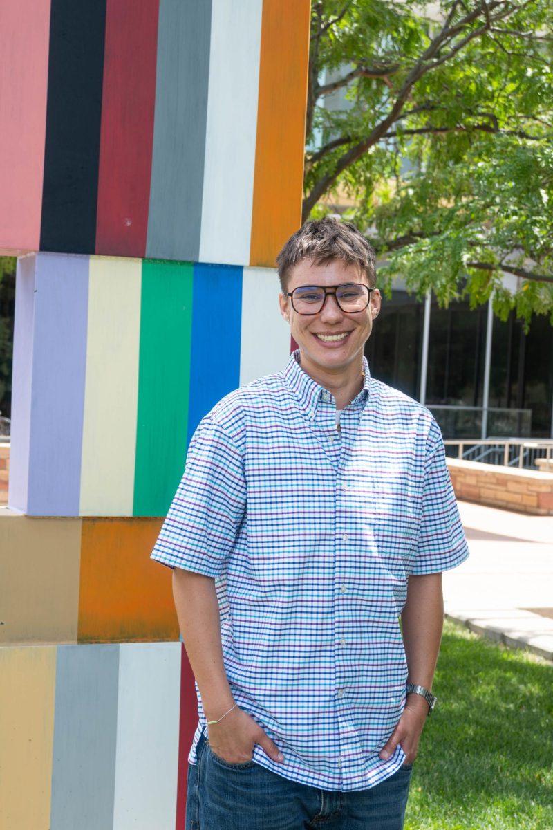 Rocky Mountain Student Media President and CEO, Hans Copeland, poses for a portrait outside of the Lory Student Center July 23. Copeland previously worked for RMSM as the general manager for KCSU 90.5.