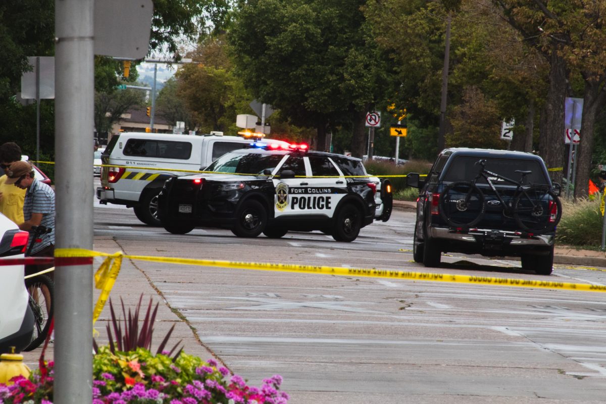 Police tape blocks of the 100 block of West Mountain Avenue, where police vehicles sit after a crash involving a vehicle and multiple pedestrians during Tour de Fat Aug. 29. One pedestrian died from their injuries, and five more were hospitalized.