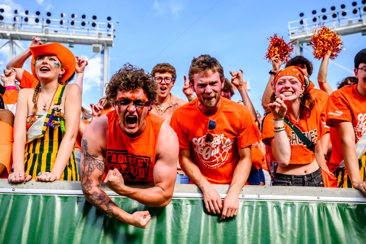 Colorado State University football fans cheer on the Rams during CSU's Ag Day game Sept. 12. CSU put up 678 yards against Southern Utah University.