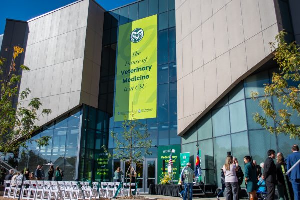 Attendees gather for the grand opening of the Colorado State University Veterinary Hospital and Education Complex Oct 1.