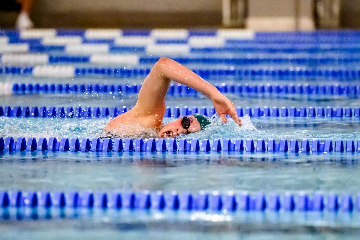 Colorado State University swimmer Bevin Toews swims the 500 yard freestyle during day one of the Front Range Invitational Oct. 2.