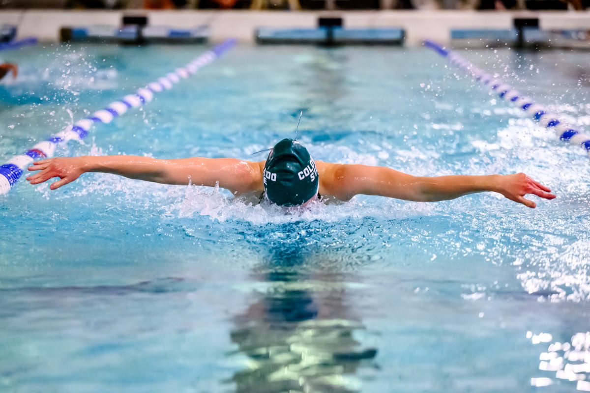 Colorado State University swimmer Evie Munz swims the 200 yard butterfly during the Front Range Invitational Oct. 2.