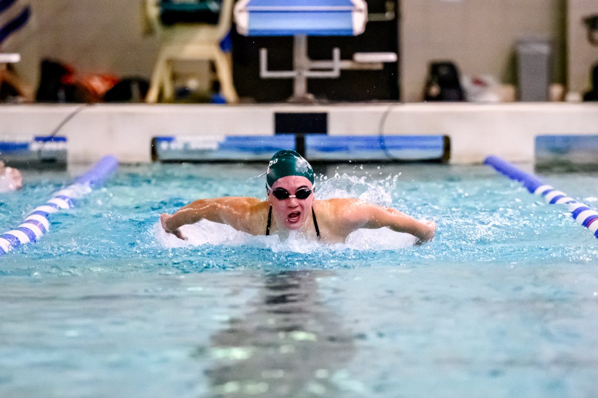 Colorado State University swimmer Evie Munz swims the 200 yard butterfly during the Front Range Invitational Oct. 2.